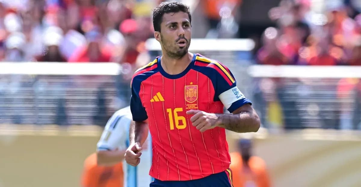 Player wearing Spain jersey during match action
