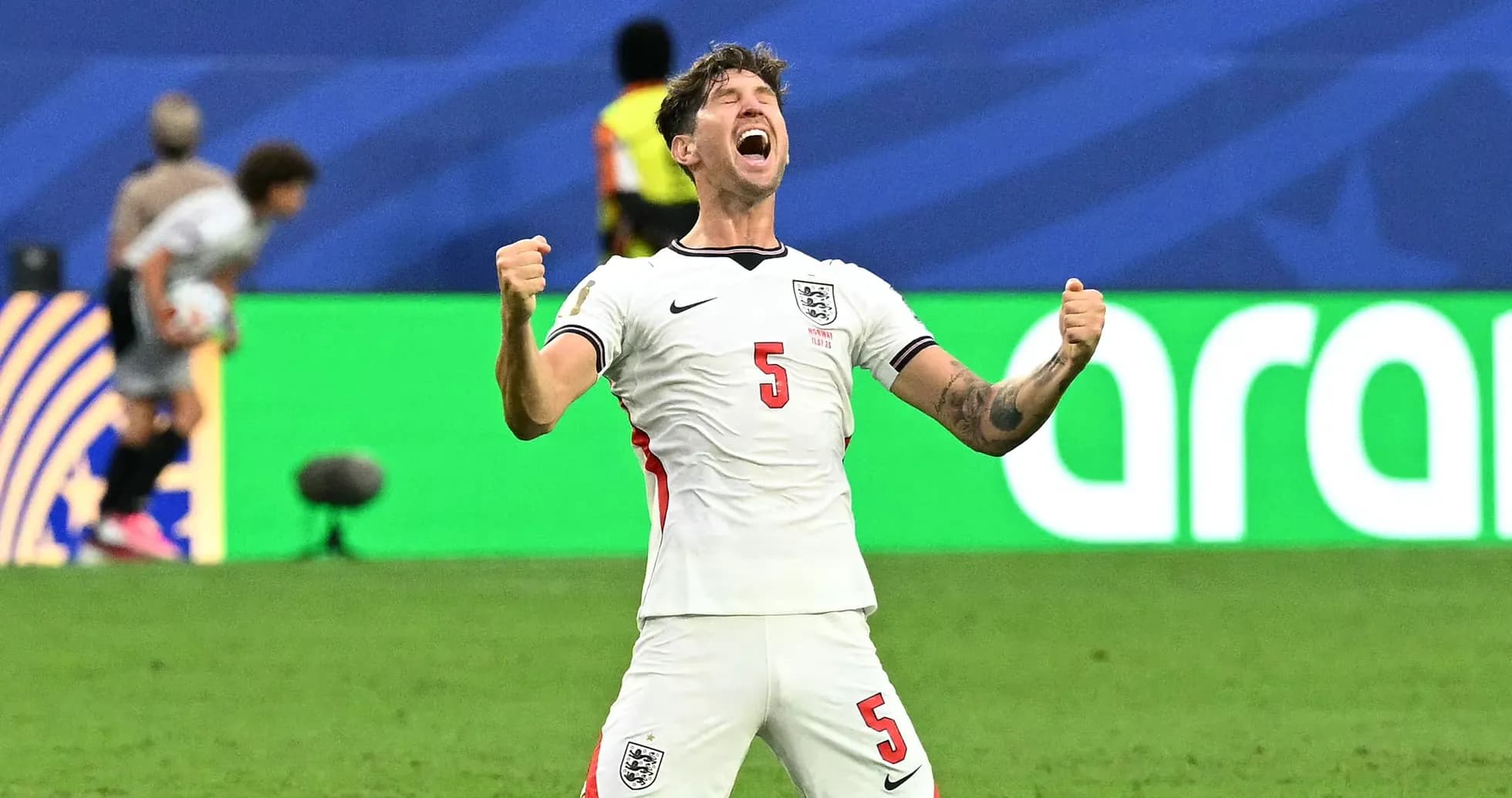 Player celebrating passionately after a victory