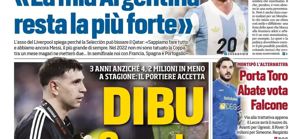 Headline about Argentina's football team and players