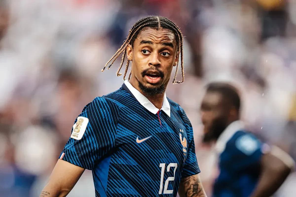 Player in blue France jersey on the field