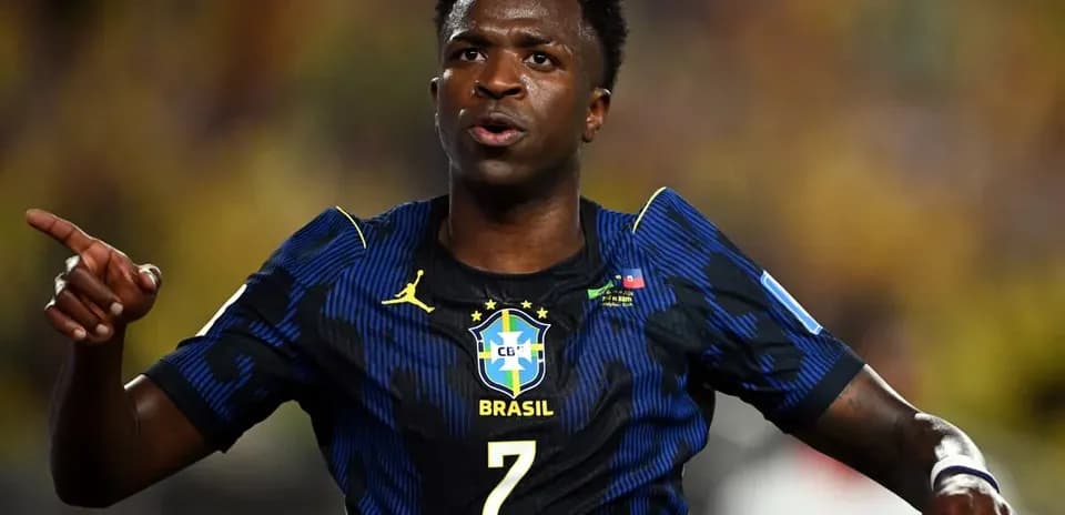 Player celebrating a goal in Brazil jersey