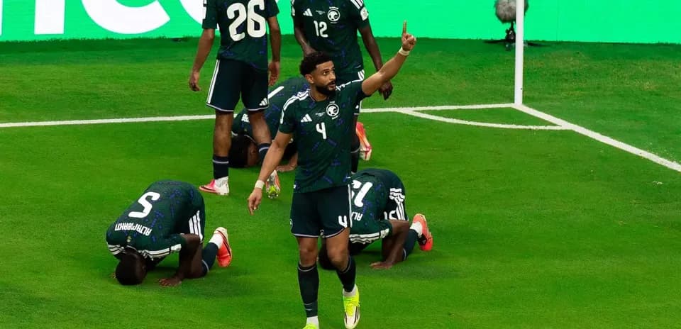 Saudi Arabia players celebrating a goal