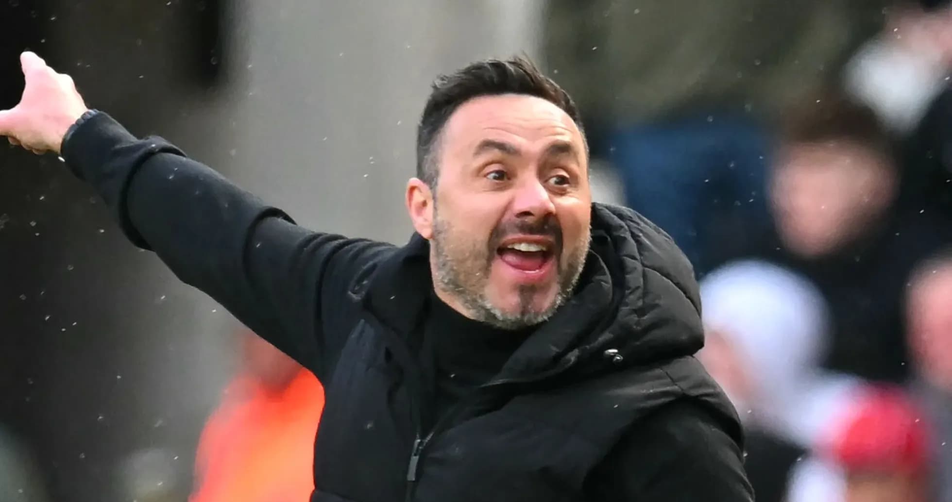 Coach gesturing during a football match