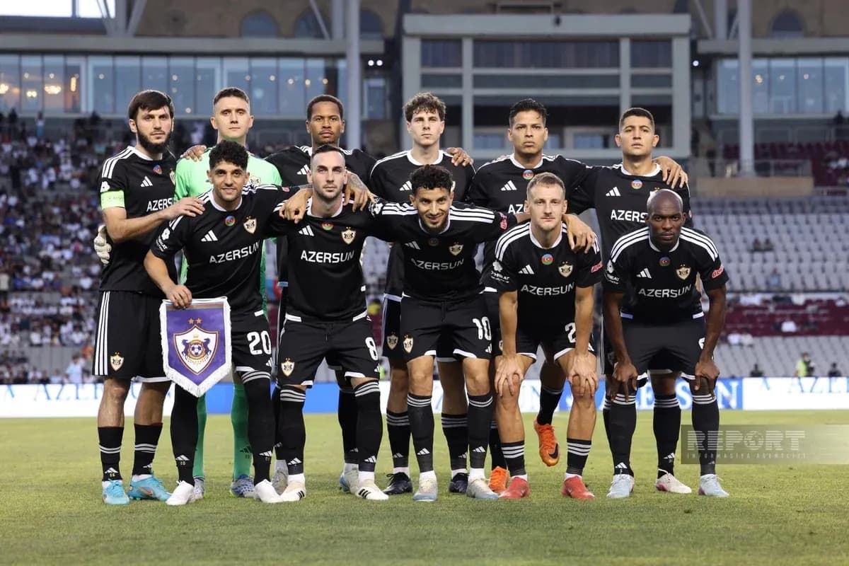 Qarabag team lineup before UEFA match