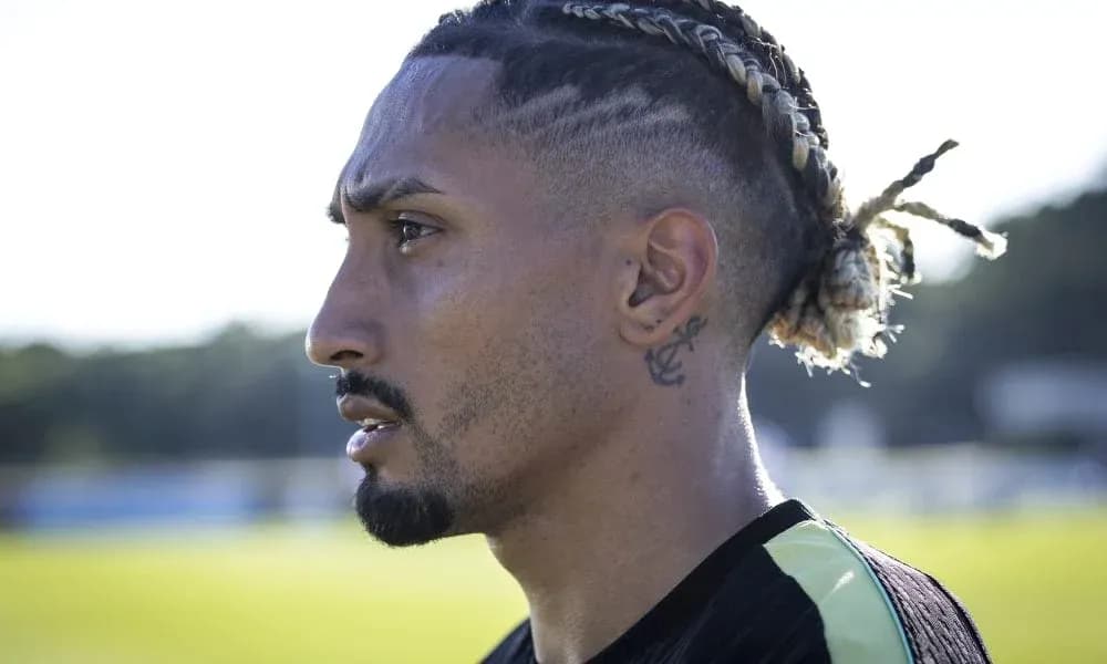 Player with braided hair during training session