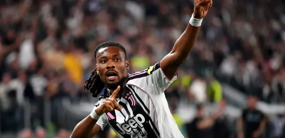 Player celebrating a goal at Juventus stadium