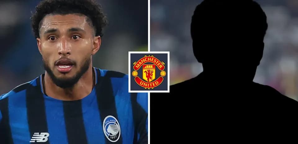 Atalanta player in action with Manchester United logo