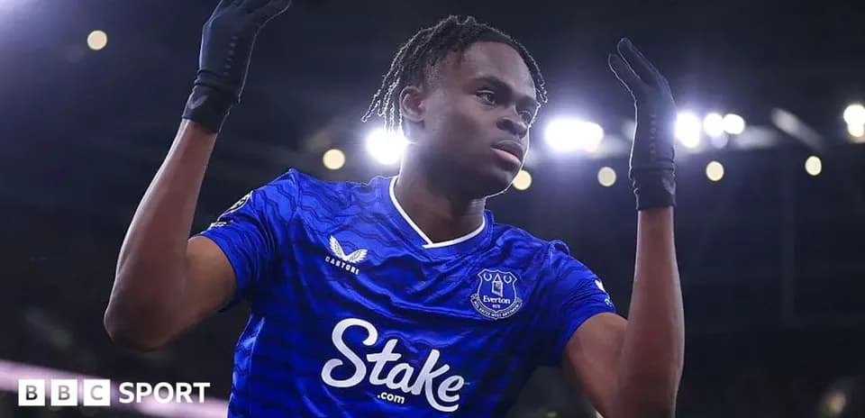 Everton player celebrating during a match