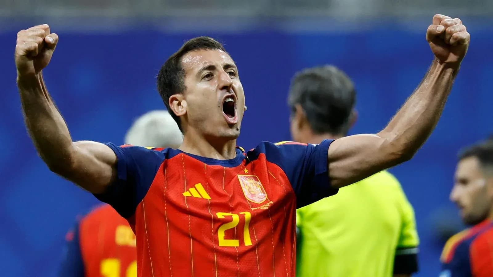 Player celebrating after a match for Spain