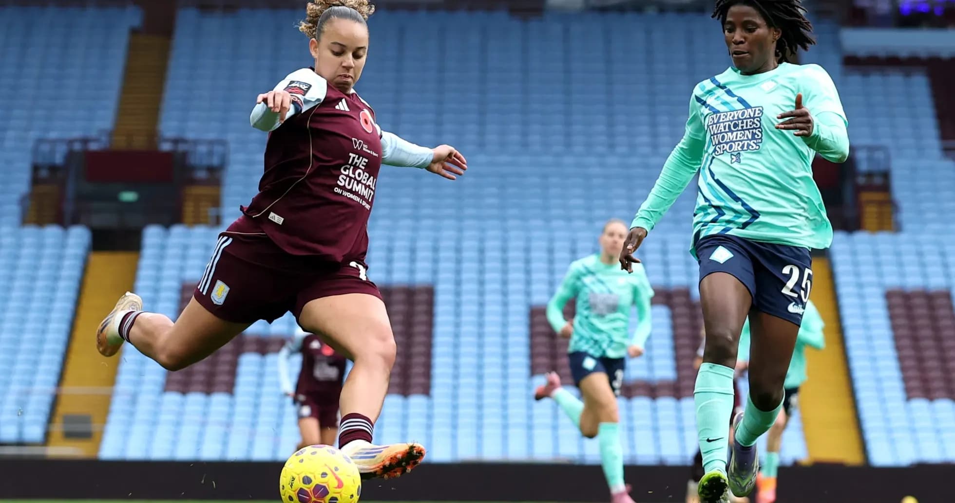 Player kicking ball during WSL match