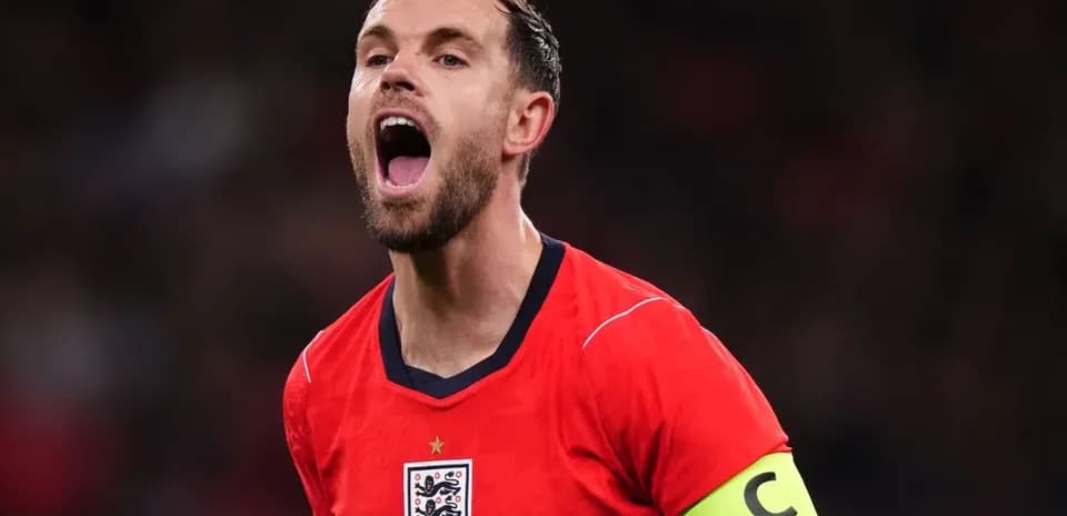 Player celebrating in England national team jersey
