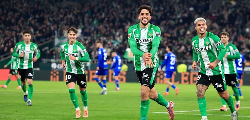 Real Betis players celebrating a goal