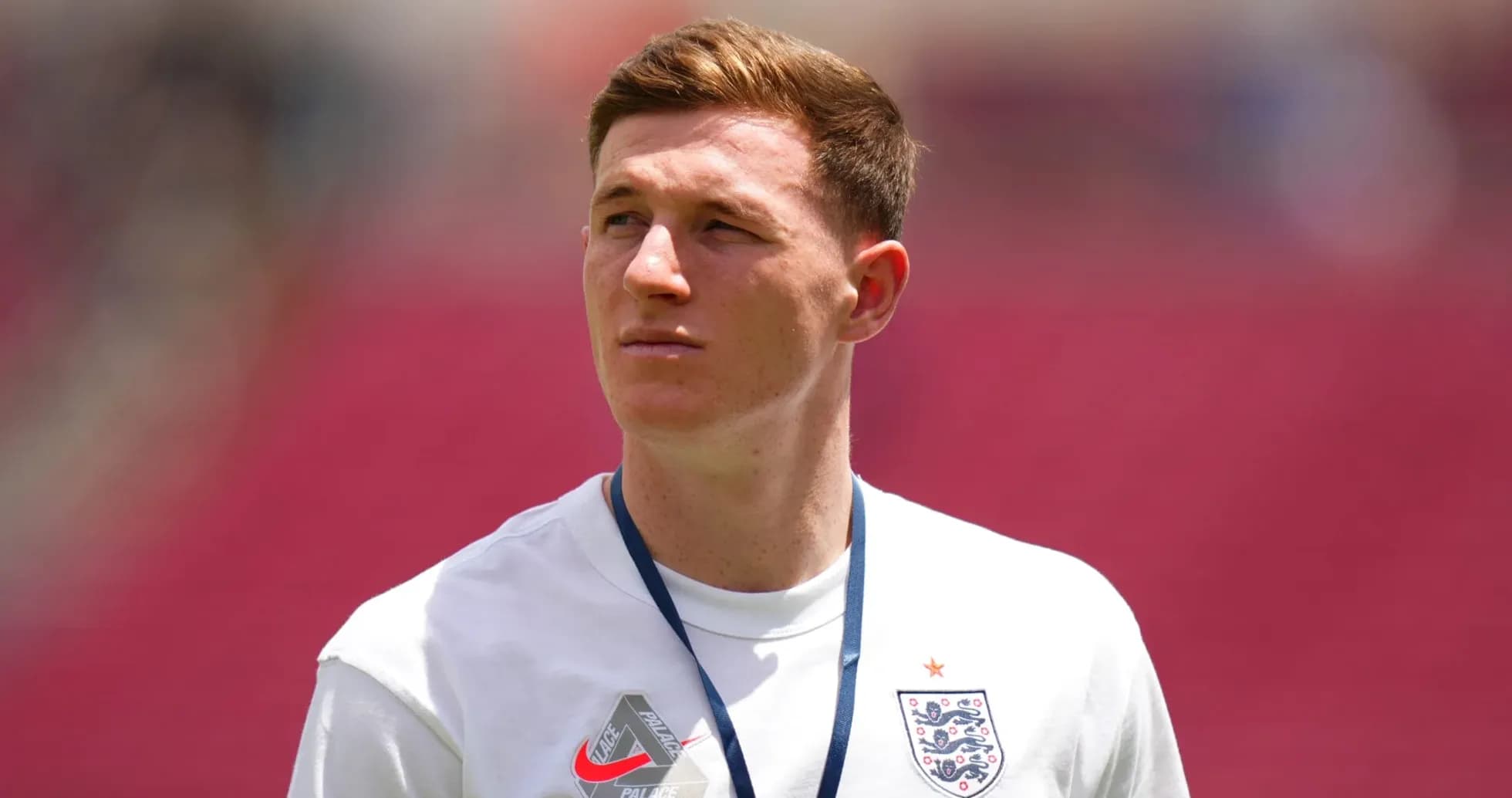Player in England kit during warm-up session