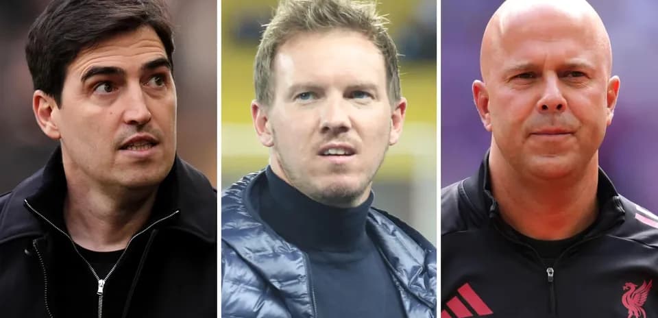 Three football coaches during match preparations