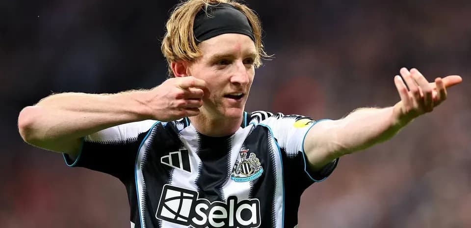 Newcastle player celebrating a goal during match