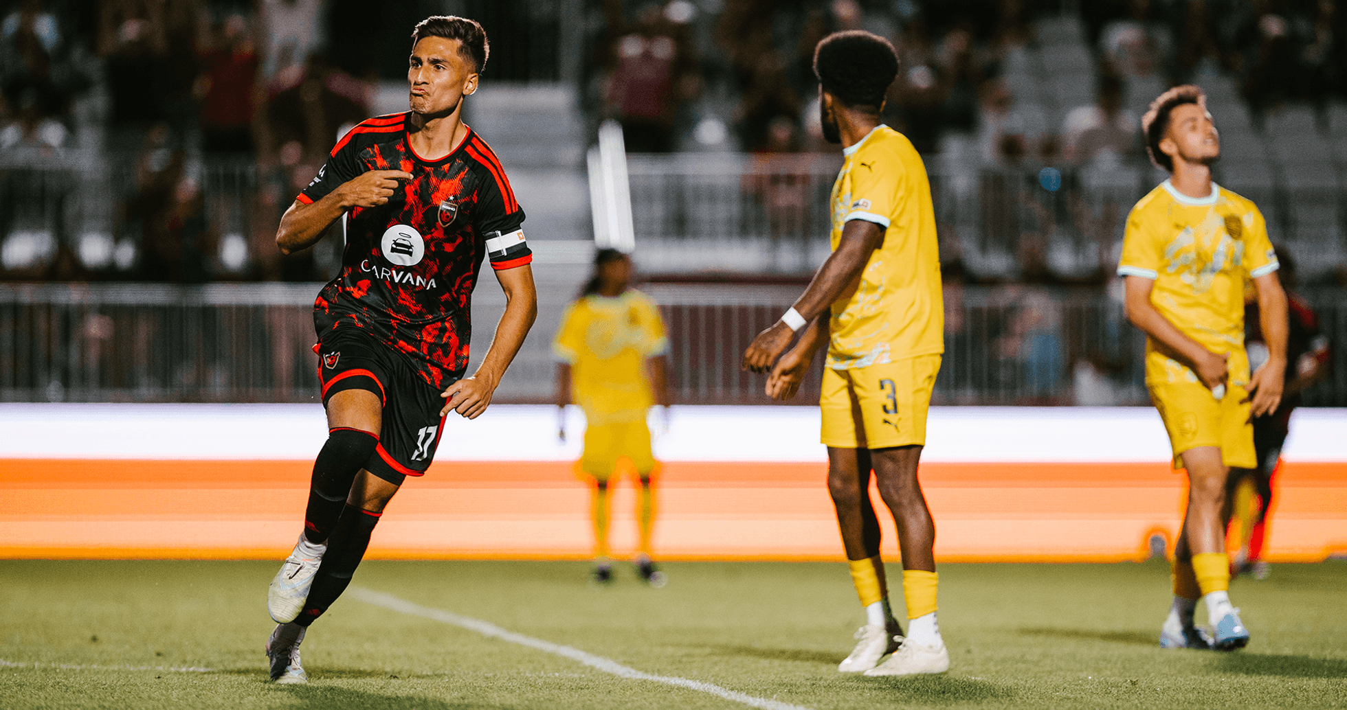 Player celebrating during New Mexico United match