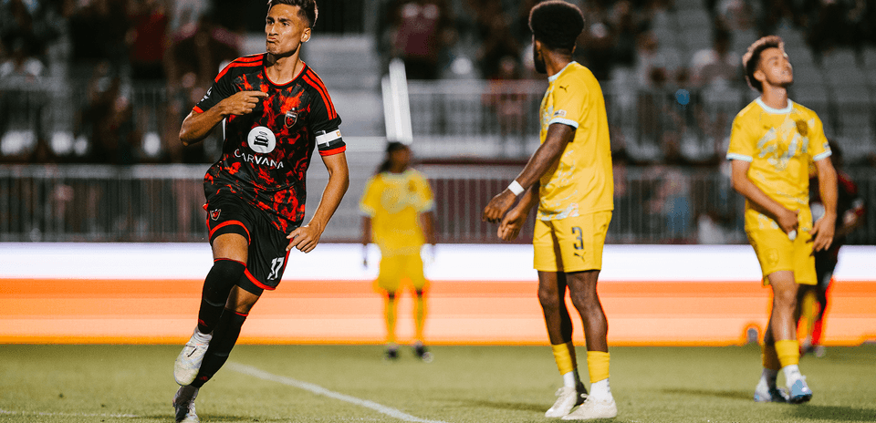 Player celebrating during New Mexico United match
