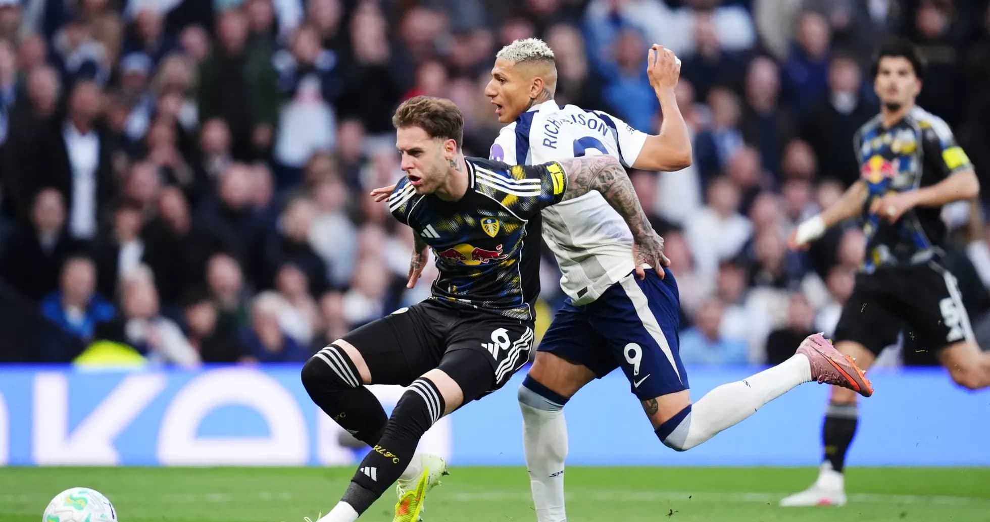 Leeds player challenged by Tottenham opponent