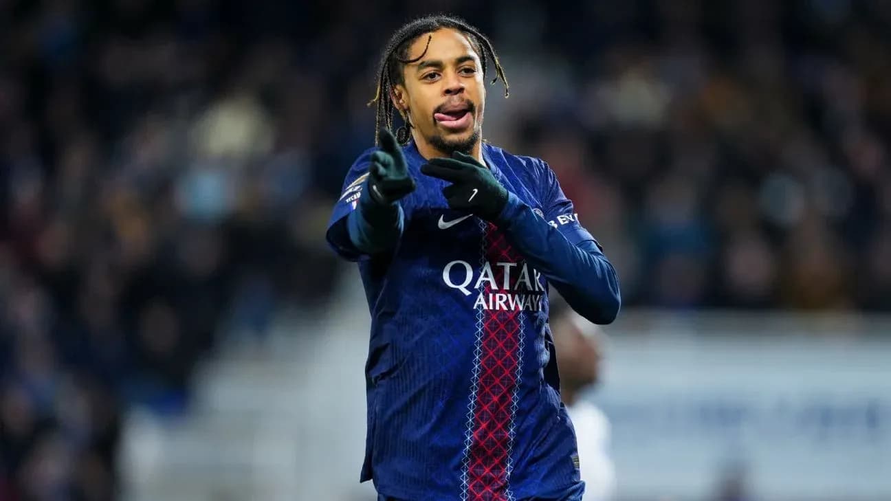 Player gesturing during a football match