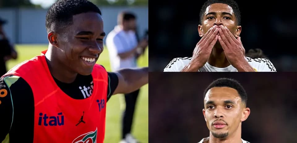 Three football players in training and match scenarios