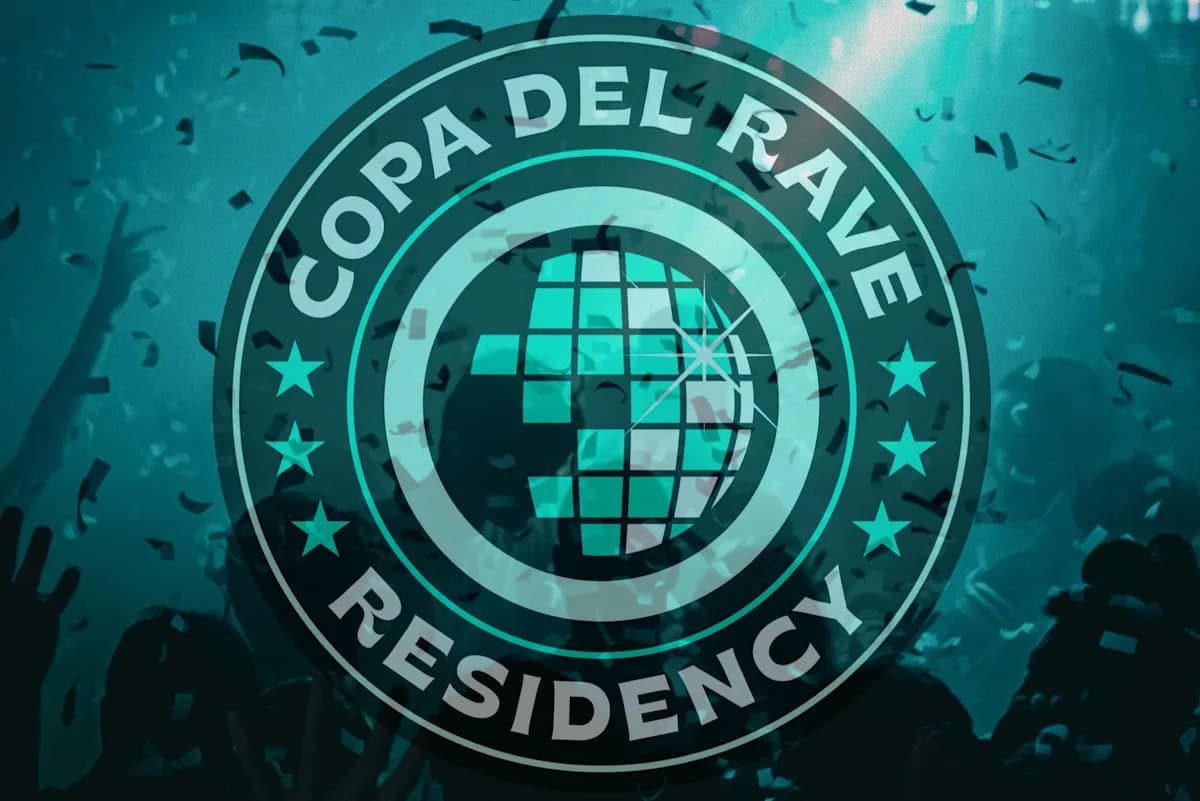 Copa del Rave Residency logo with festive background
