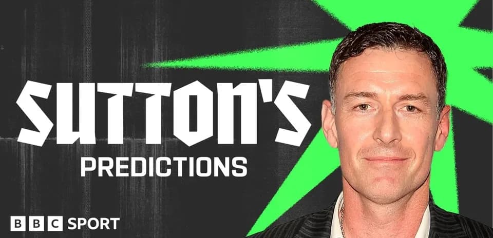 Graphic featuring Sutton's predictions for sports events