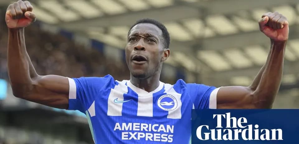 Player celebrating in Brighton & Hove Albion jersey