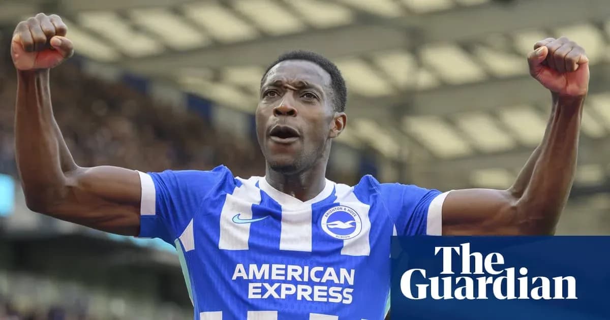 Player celebrating in Brighton & Hove Albion jersey