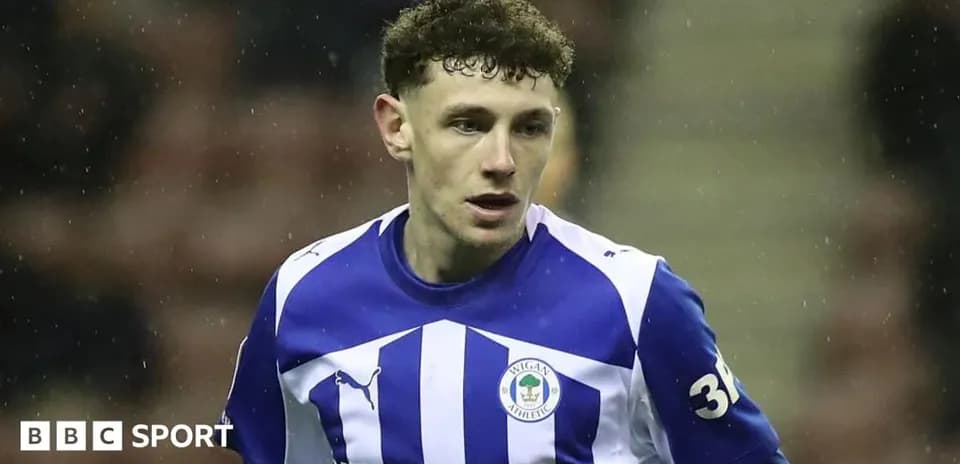 Wigan Athletic player during match action