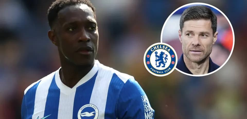 Brighton player with Chelsea logo and coach overlay