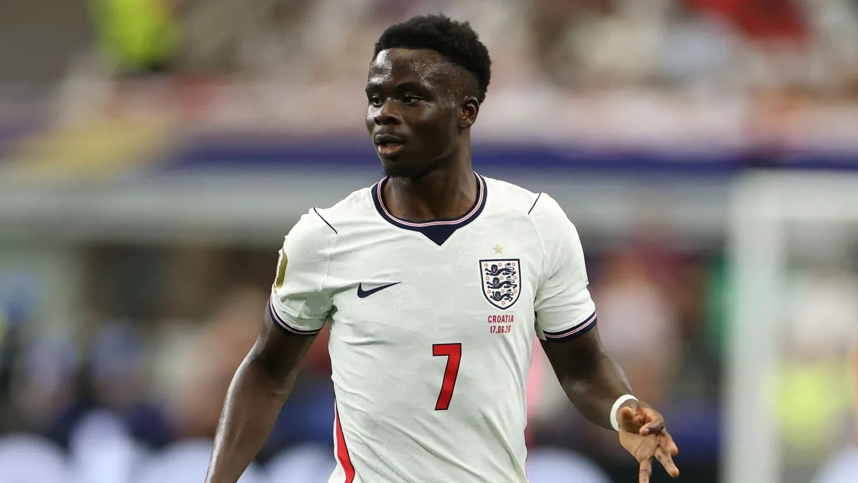 Player wearing England kit during match