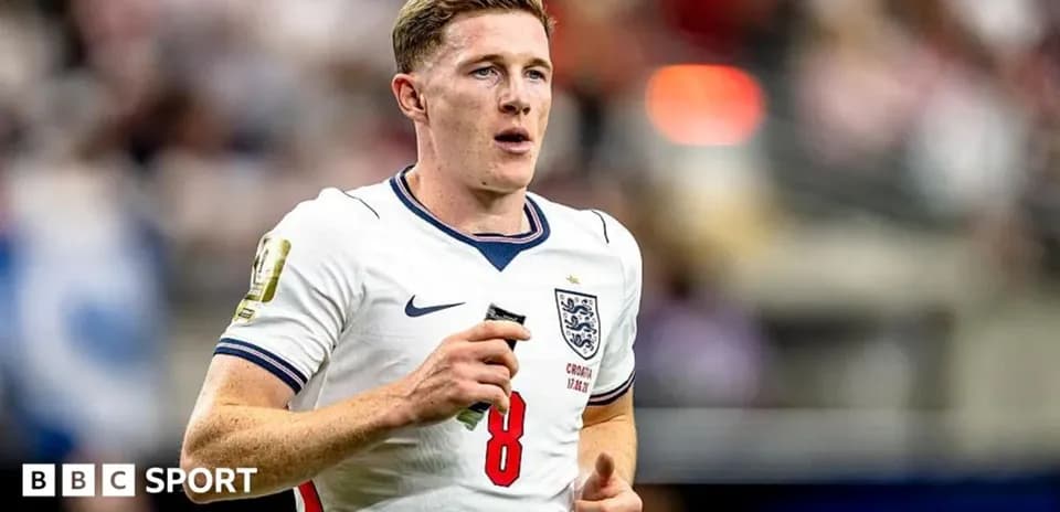 Player wearing England jersey during match