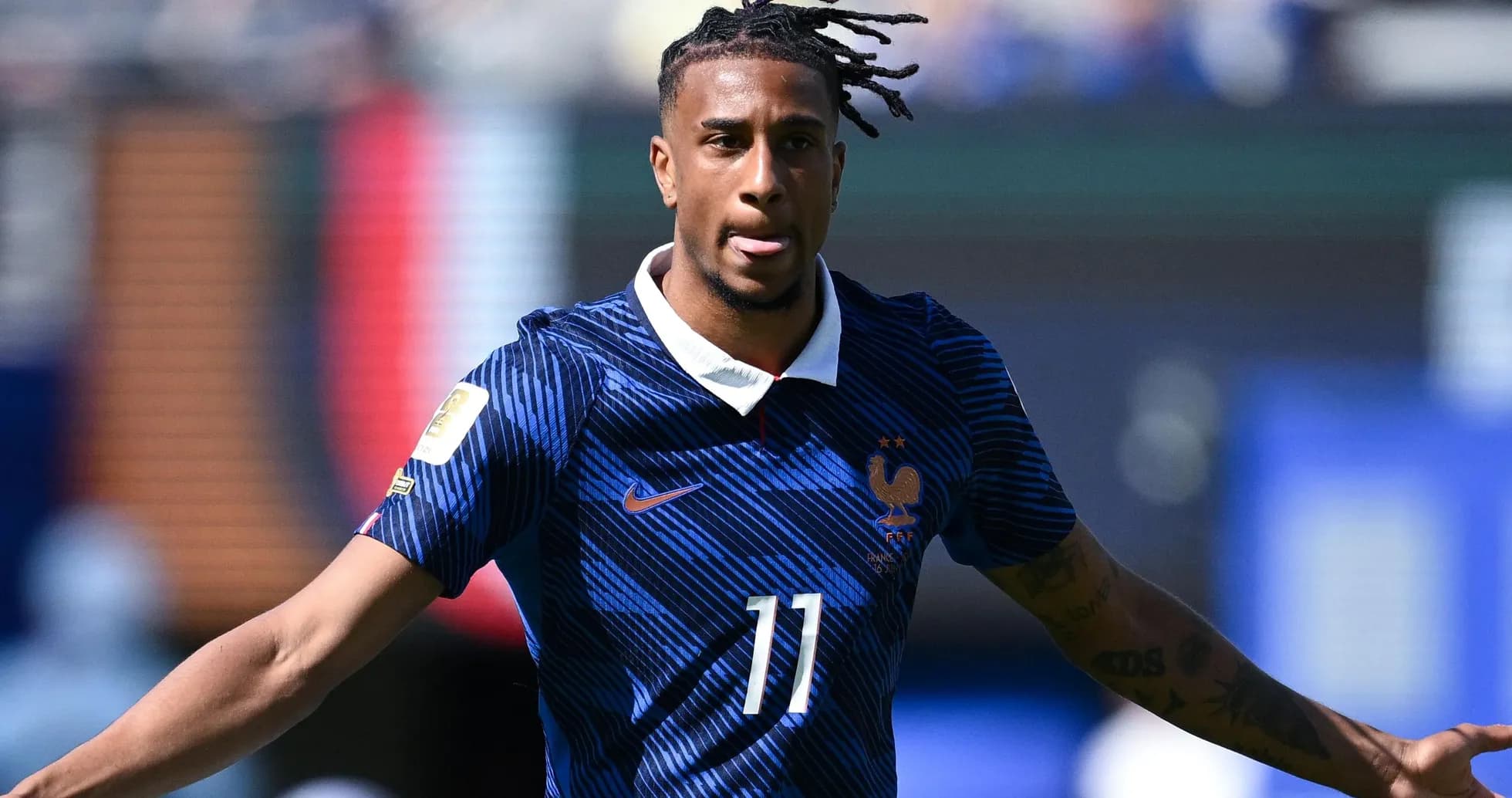 France player celebrating during World Cup match