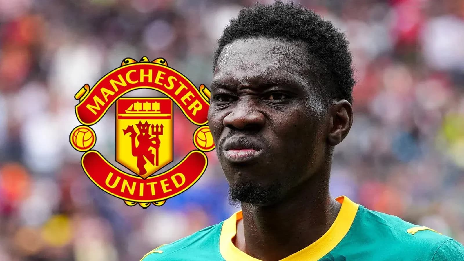 Player in green jersey with Manchester United logo