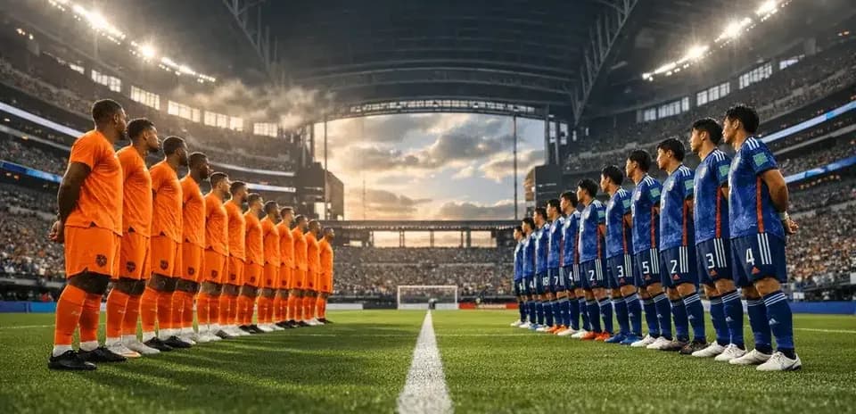 Netherlands and Japan teams lined up for match