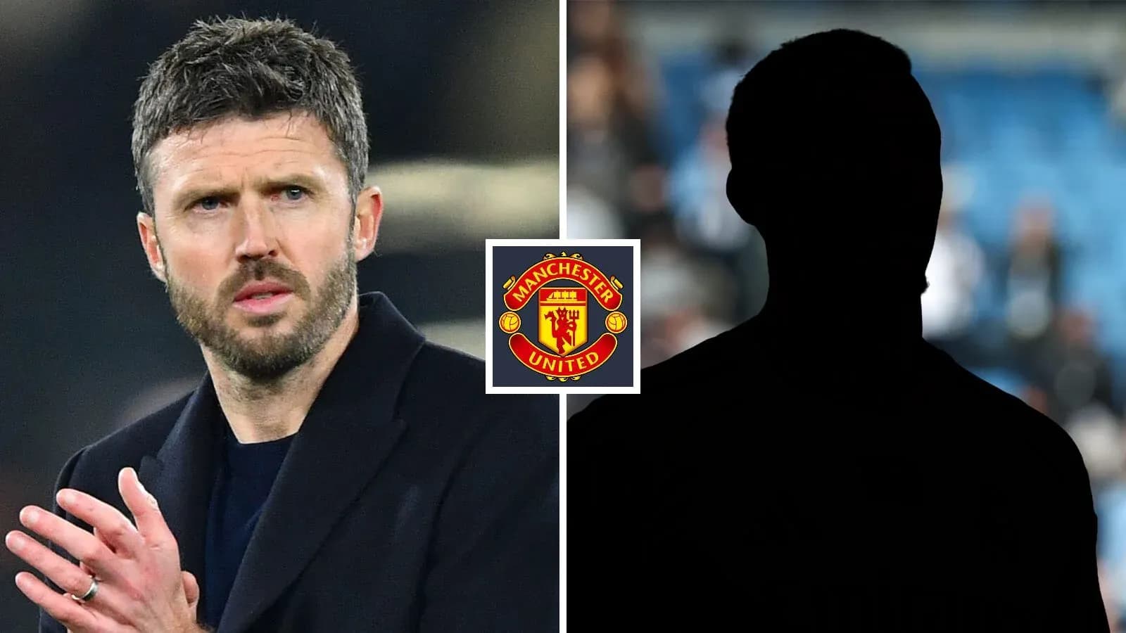 Michael Carrick and silhouette of player with logos