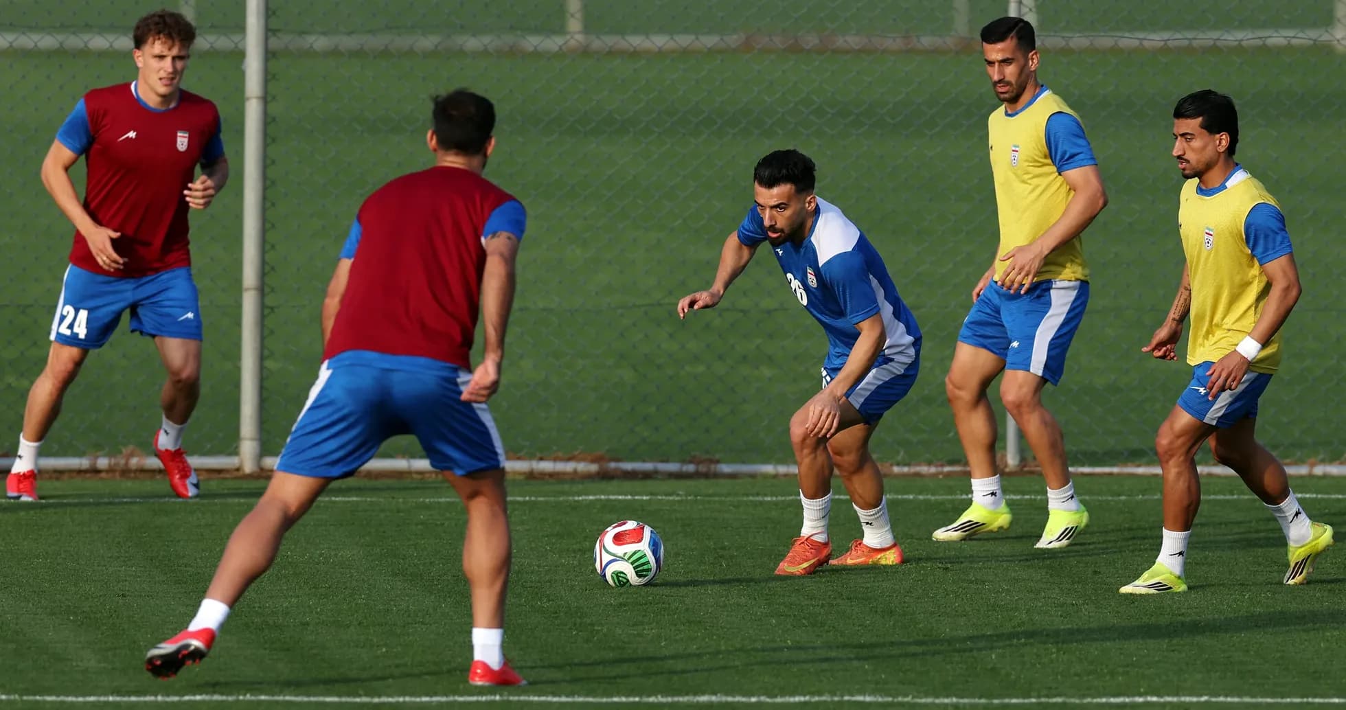 Iran players training for World Cup match