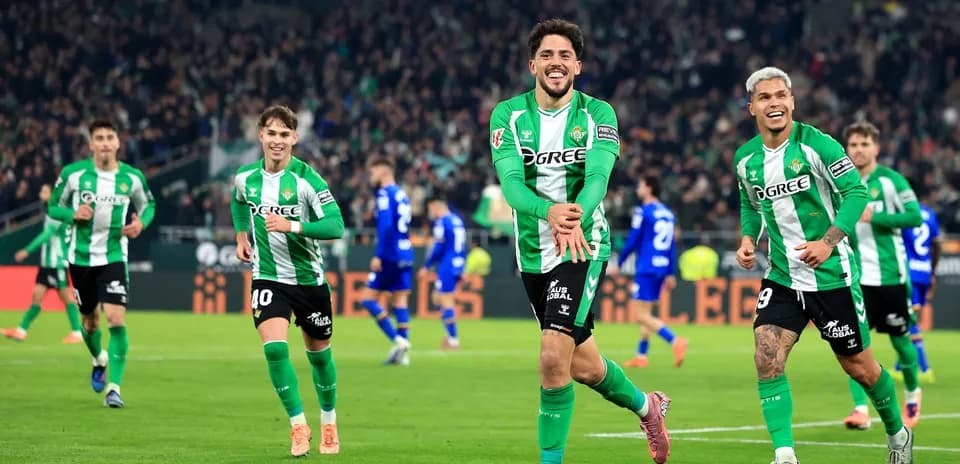 Real Betis players celebrating a goal