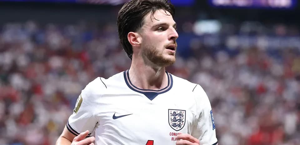 Player wearing England jersey during match action