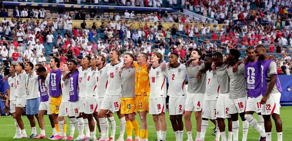 England team celebrating after World Cup match