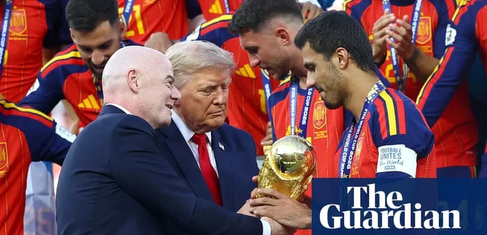 FIFA World Cup trophy presentation ceremony with players