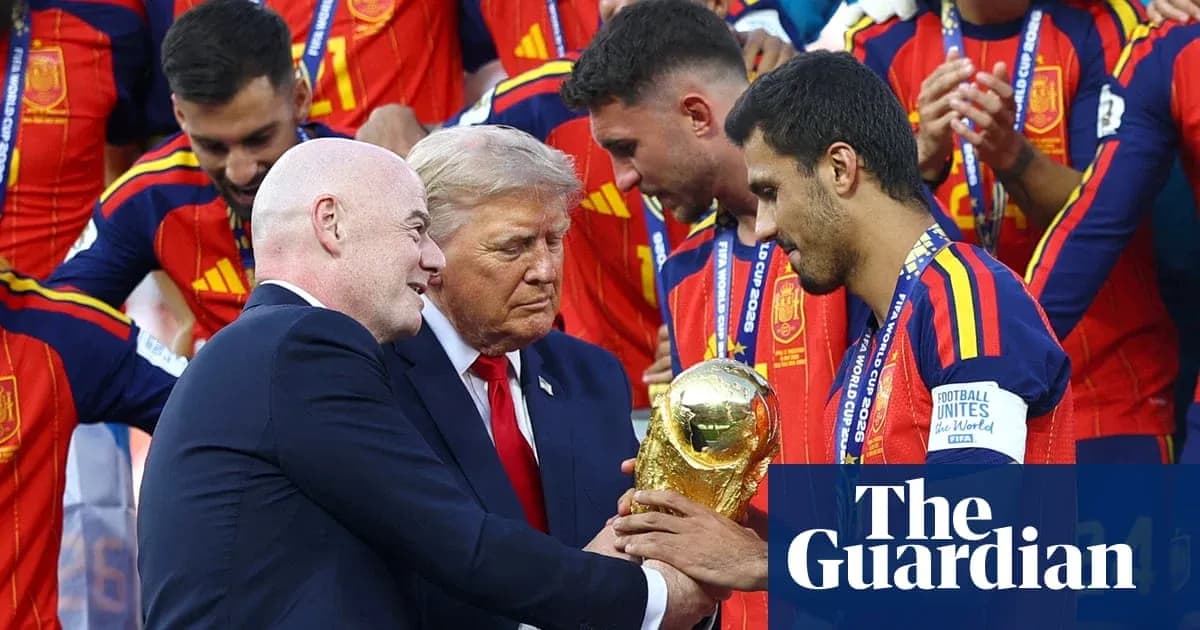 FIFA World Cup trophy presentation ceremony with players
