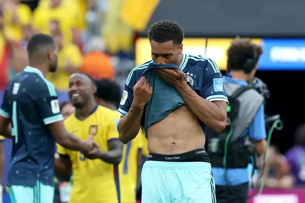 Player removing shirt after match with Ecuador