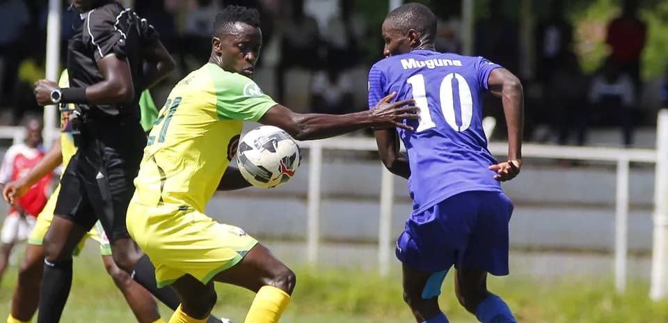 Player dribbling ball during Police vs Homeboyz match