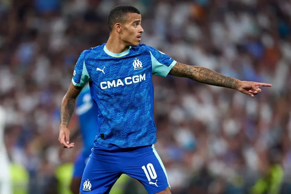 Player gesturing during a match for Marseille