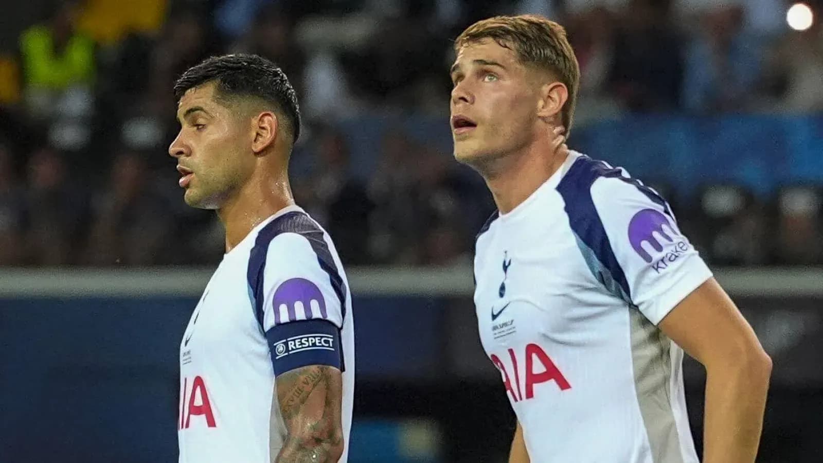 Two Tottenham players during a match Two Tottenham players during a match