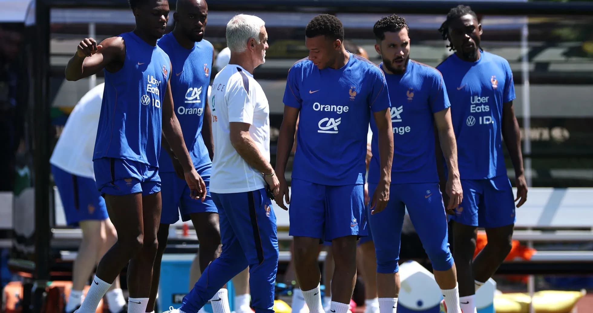 French national team players during training session French national team players during training session