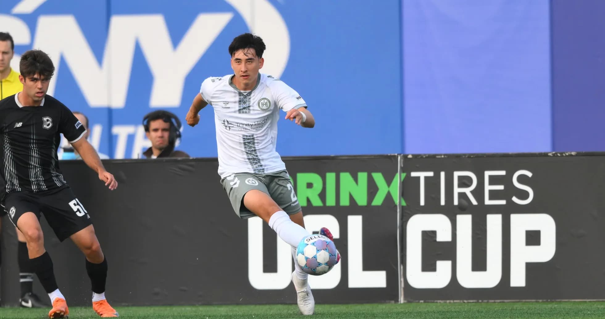 Player dribbling during NY Cosmos vs Hartford match Player dribbling during NY Cosmos vs Hartford match
