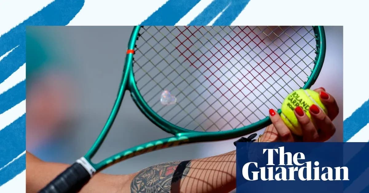 Player holding tennis racket and ball during match Player holding tennis racket and ball during match