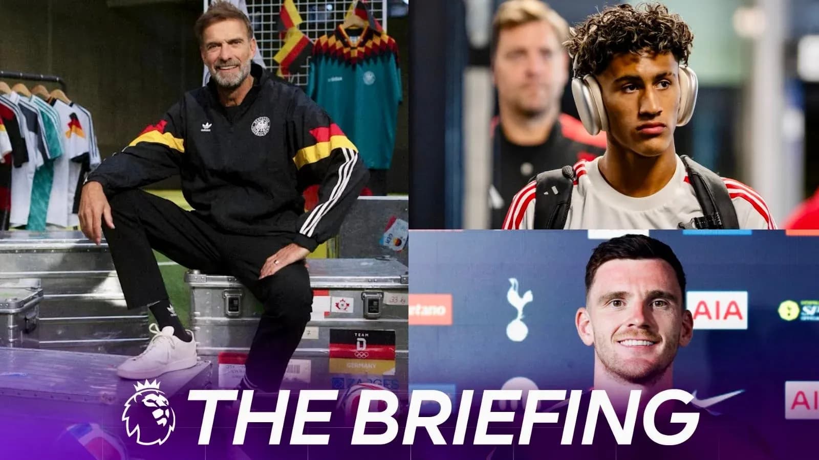 Three football figures in a promotional briefing image Three football figures in a promotional briefing image